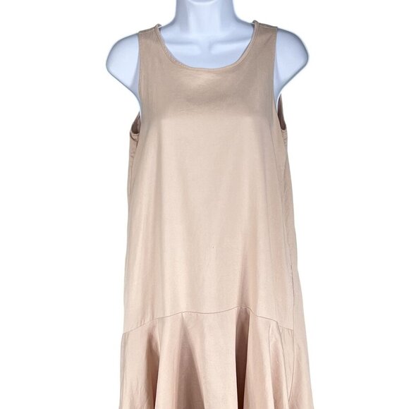 Anthropology Maeve XS Camillia Blush Dropwaist HiLow Dress Linen Blend Lagenlook - Picture 7 of 16